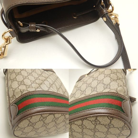 GUCCI Ophidia Small Bucket 550621 Shoulder Bag GG Supreme Canvas Beige Brown - Picture 7 of 10